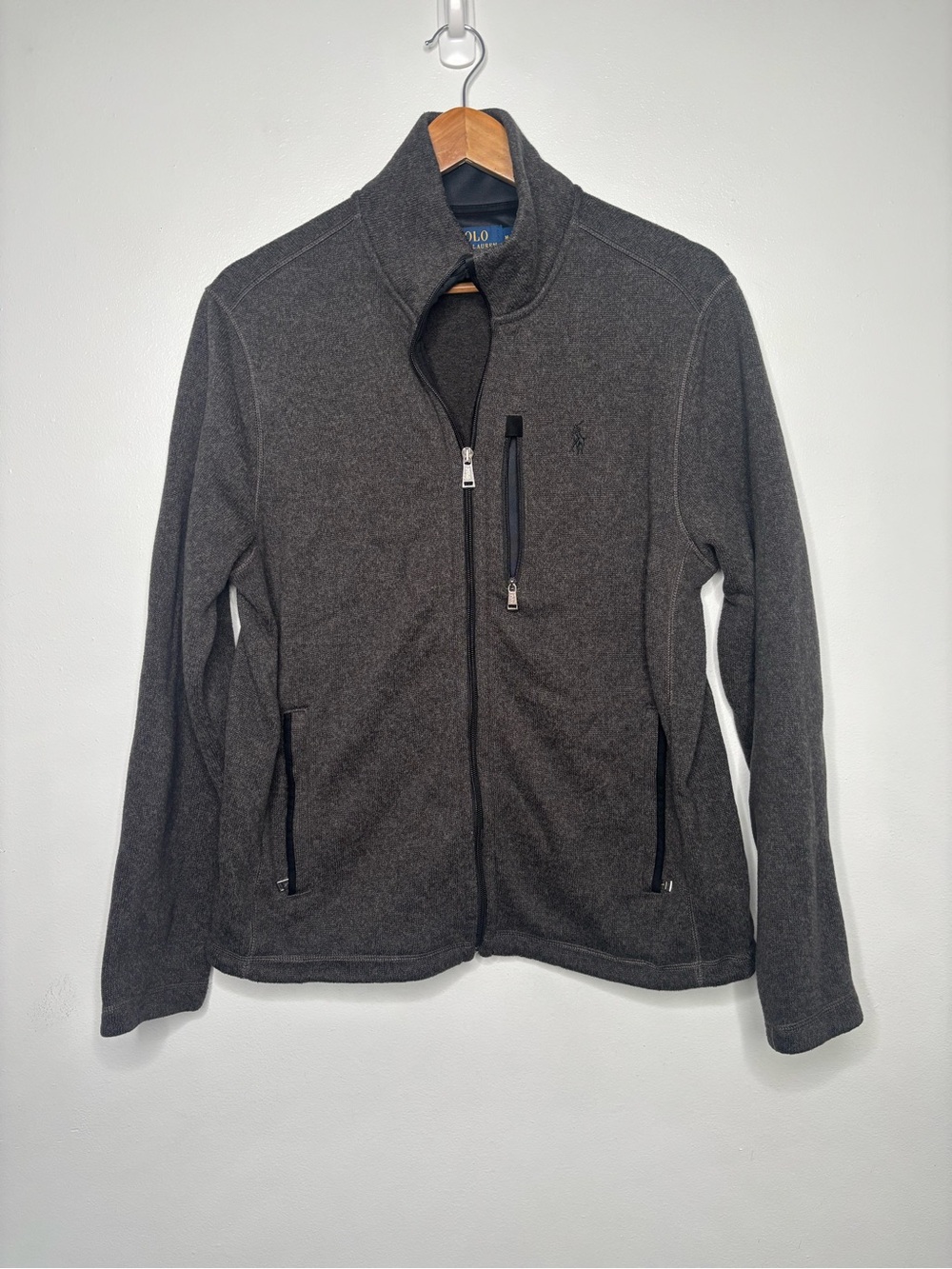 Polo Ralph Lauren Men’s Medium Fleece Mockneck Jacket Gray